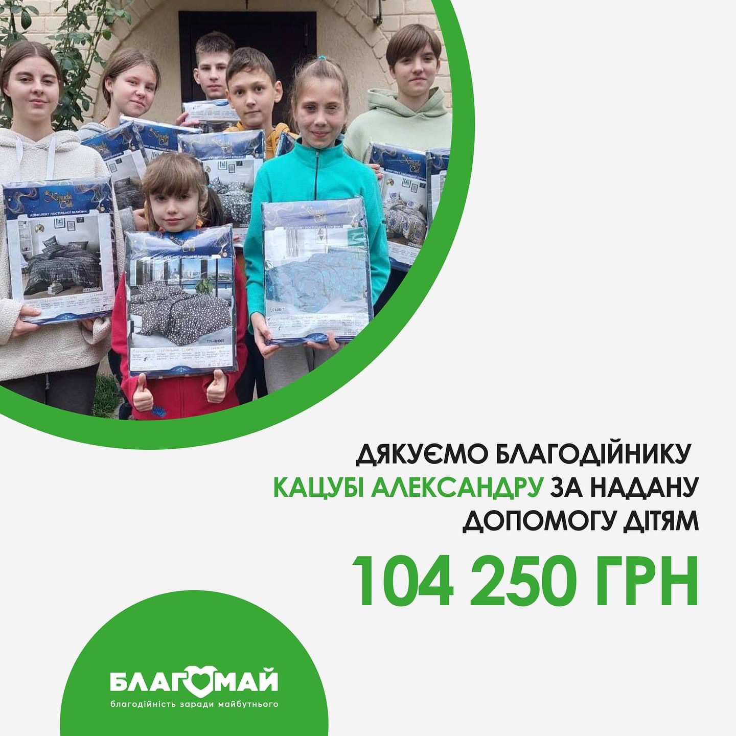 Thanks to the valuable support of Alexander Katsuba in the amount of UAH 104,250, we managed to provide the necessary things to those who need it most.