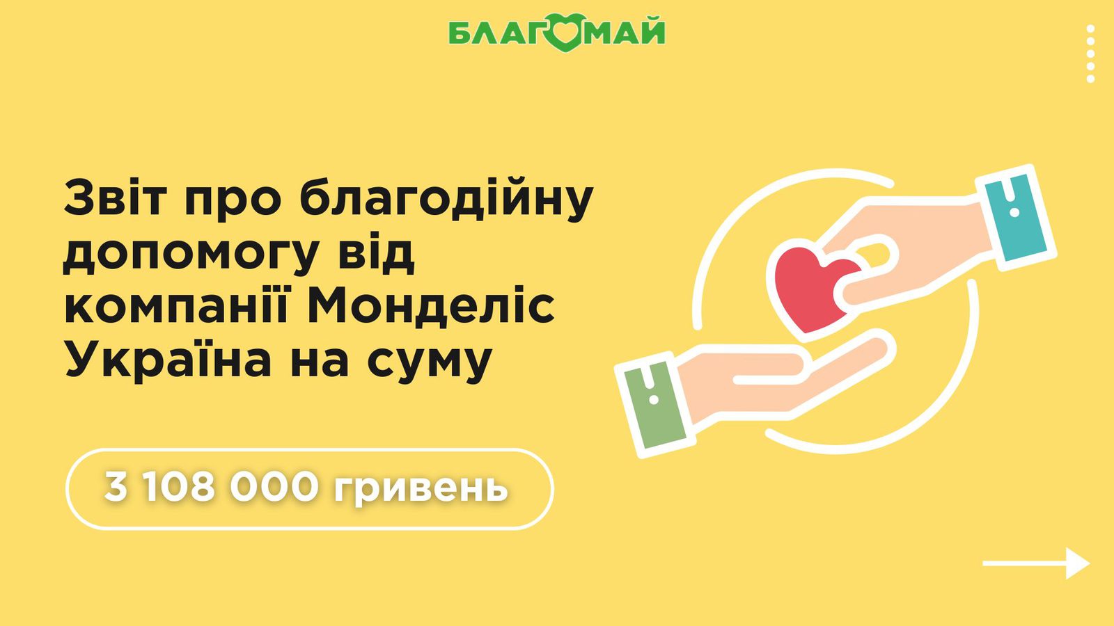 A post of gratitude to the benefactors of Mondelís Ukraine 💛
