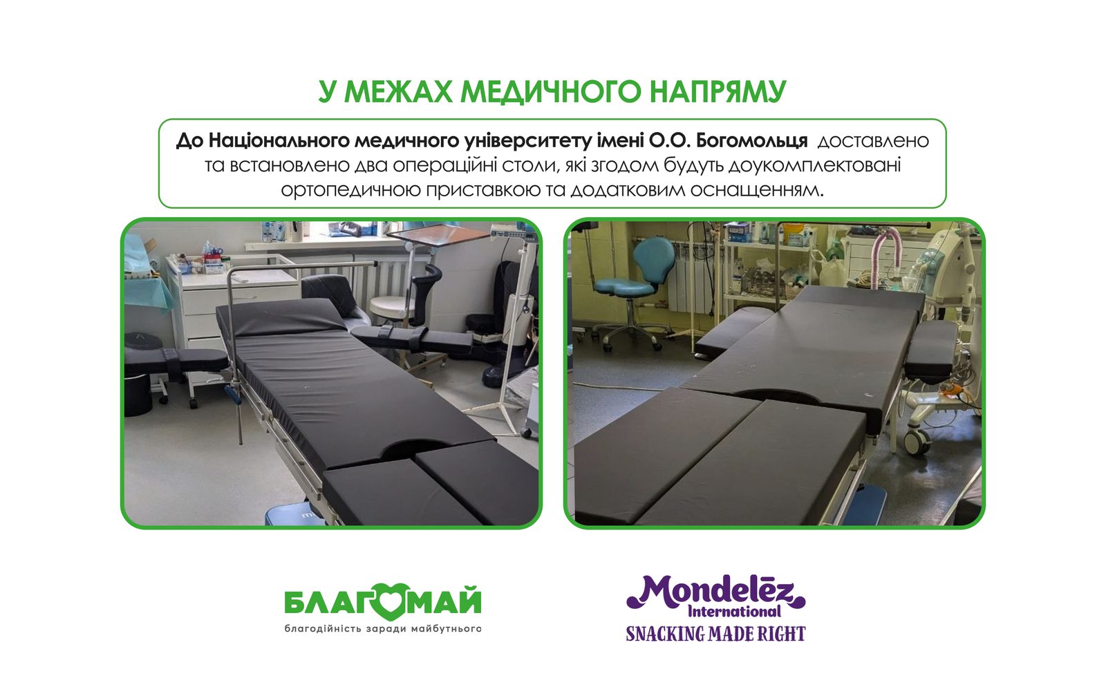 Національний медичний університет імені О.О. Богомольця отримав важливу технічну підтримку для хірургічної практики та клінічного процесу