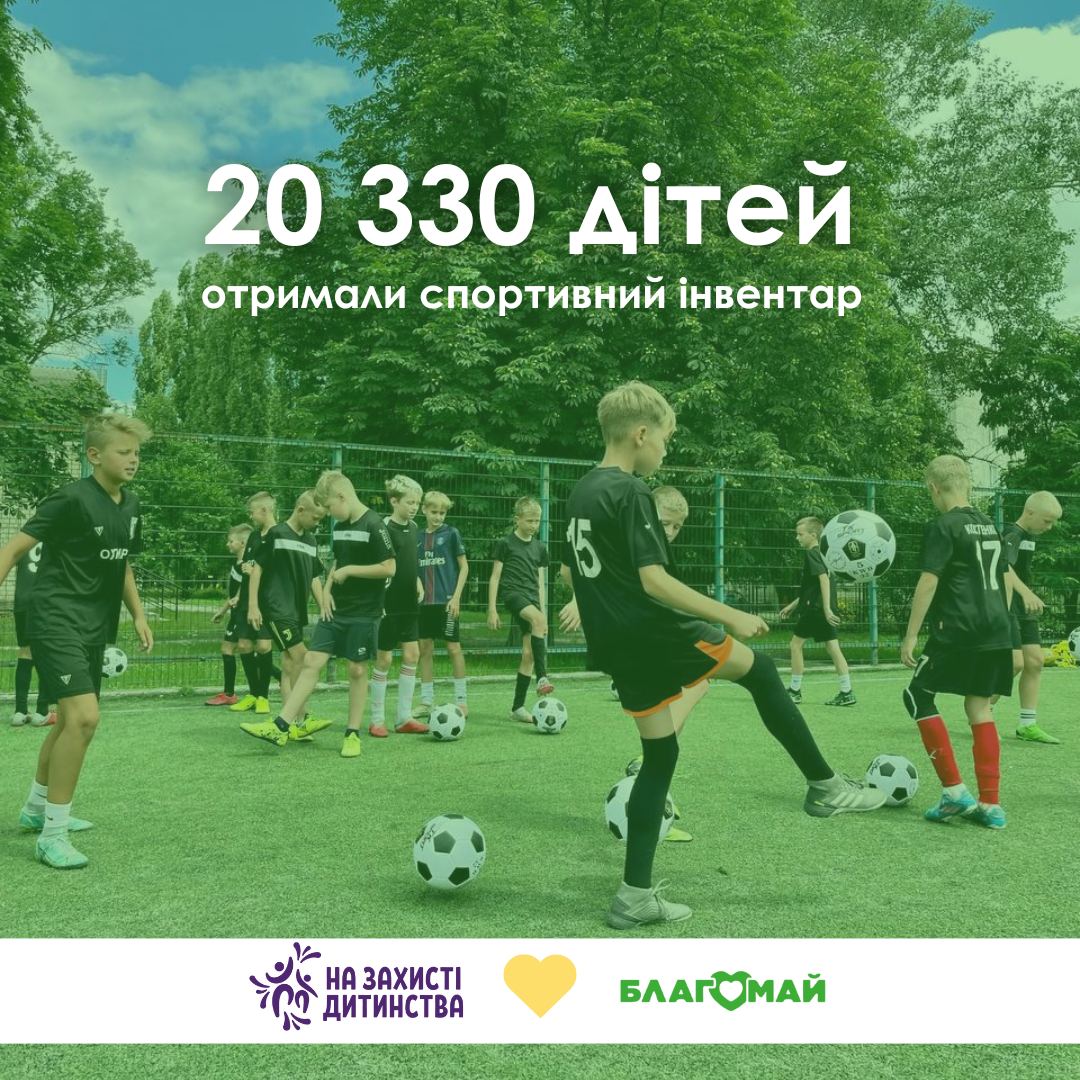 Спортивний інвентар для дітей в рамках проєкту «На захисті дитинства»